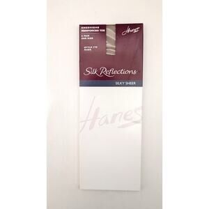 Hanes NUDE 775 Silk Reflections Silky Sheer Knee Highs Reinforced Toe, 2-Pairs